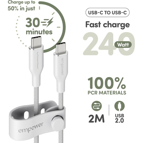 PanzerGlass-USB-C-USB-C-napajeci-kabel-240W-2m-bily