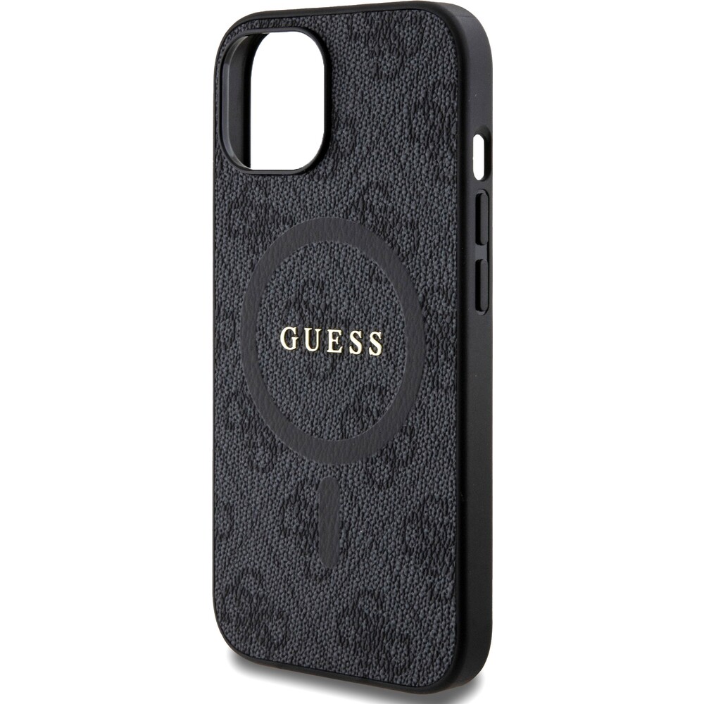 Guess-PU-Leather-4G-Colored-Ring-MagSafe-kryt-iPhone-15-cerny