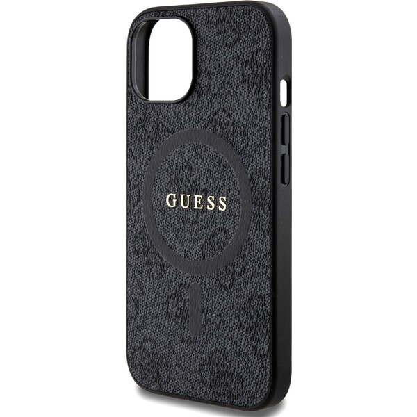 Guess-PU-Leather-4G-Colored-Ring-MagSafe-kryt-iPhone-15-cerny