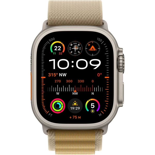 Apple Watch Ultra 2 (2024) 49mm Přírodní titan se žlutohnědým alpským tahem S - Chytré hodinky - Obrázek LTQ7000K01