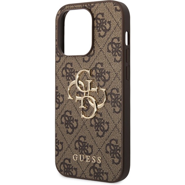 Guess-PU-4G-Metal-Logo-kryt-iPhone-15-Pro-Max-hnedy