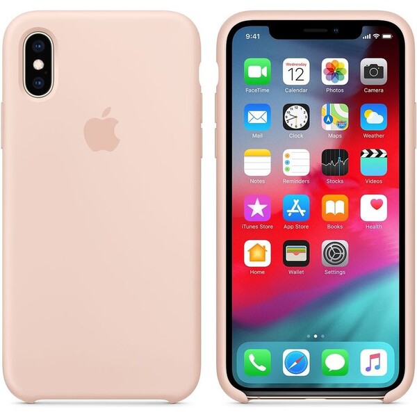 Apple-silikonovy-kryt-iPhone-XS-piskove-ruzova