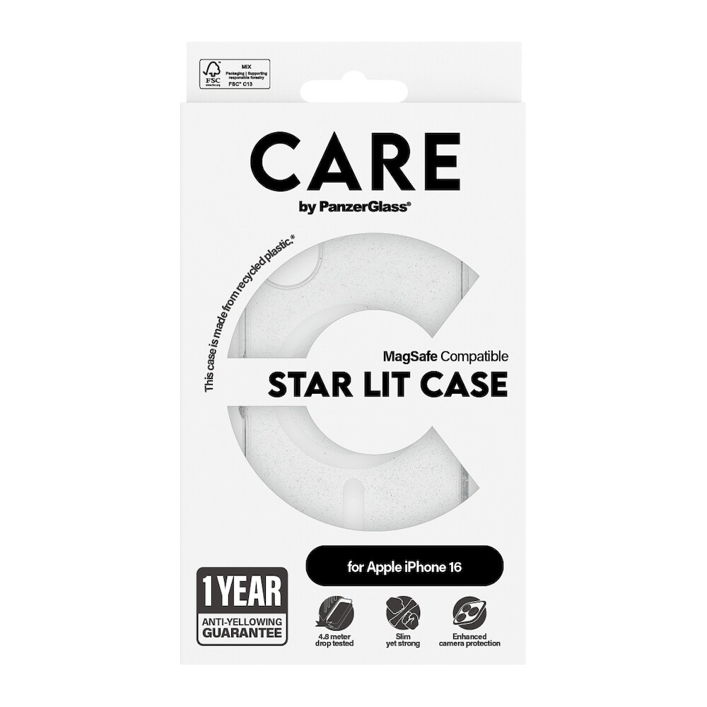 PanzerGlass-CARE-kryt-Apple-iPhone-16-MagSafe-Star-Lit-trpytivy-bily