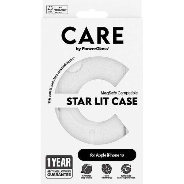 PanzerGlass-CARE-kryt-Apple-iPhone-16-MagSafe-Star-Lit-trpytivy-bily