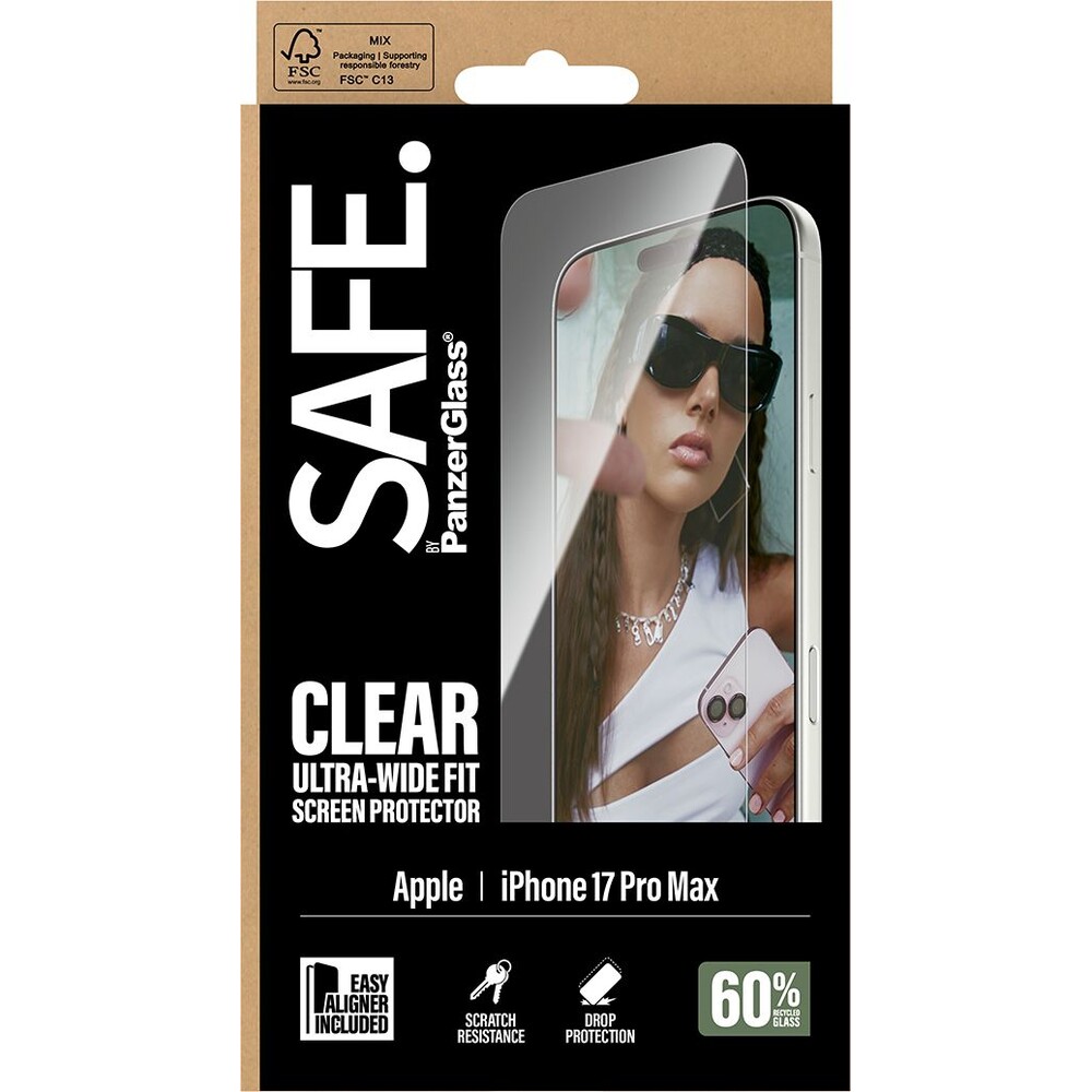PanzerGlass-SAFE-Ultra-Wide-Fit-sklo-Apple-iPhone-17-Pro-Max-s-instalacnim-rameckem