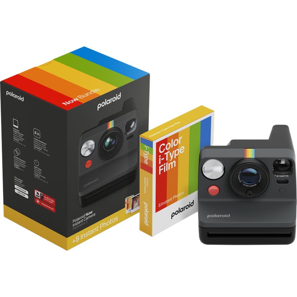 Polaroid-Now-Gen-3-Black-Bundle-with-Color-Film-8-photos-