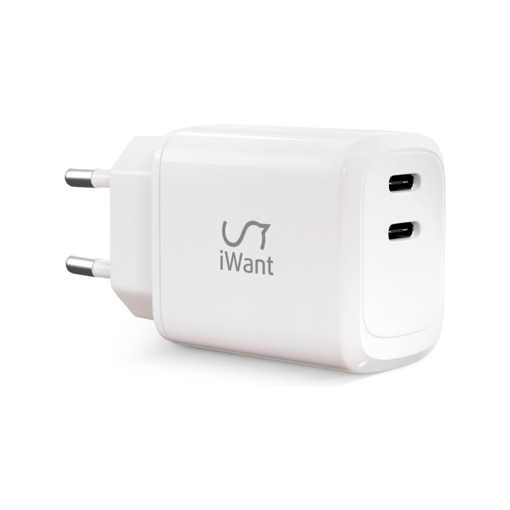 iWant-dvojita-USB-C-nabijecka-45W-bila
