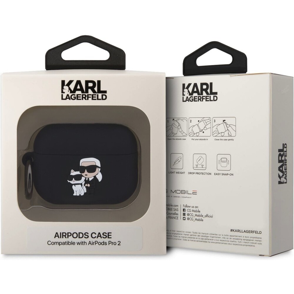 Karl-Lagerfeld-3D-Logo-NFT-Karl-and-Choupette-pouzdro-AirPods-Pro-2-cerne