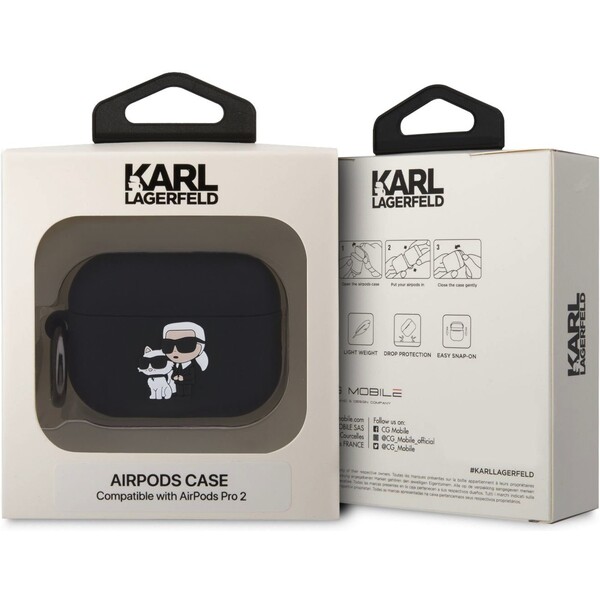 Karl-Lagerfeld-3D-Logo-NFT-Karl-and-Choupette-pouzdro-AirPods-Pro-2-cerne