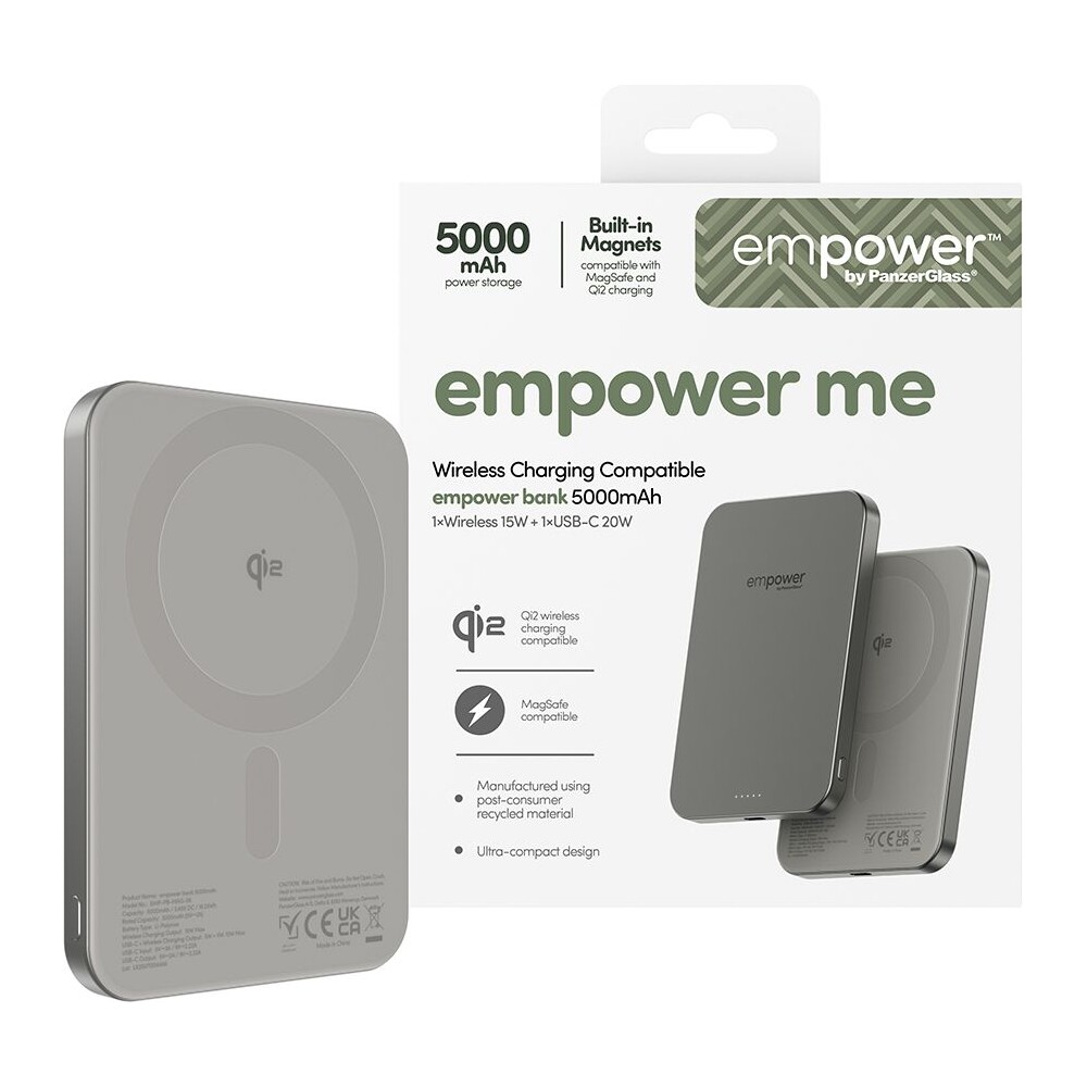 PanzerGlass-empower-bezdratova-Qi2-powerbanka-5000-mAh-MagSafe-seda