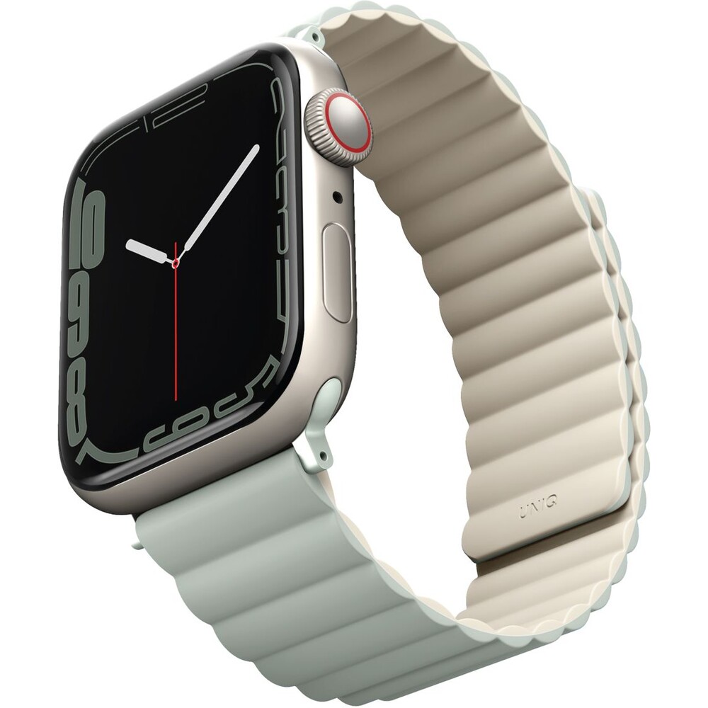 UNIQ-Revix-oboustranny-reminek-pro-Apple-Watch-42-41-40-38mm-Sage-sedolozeny-bezovy-