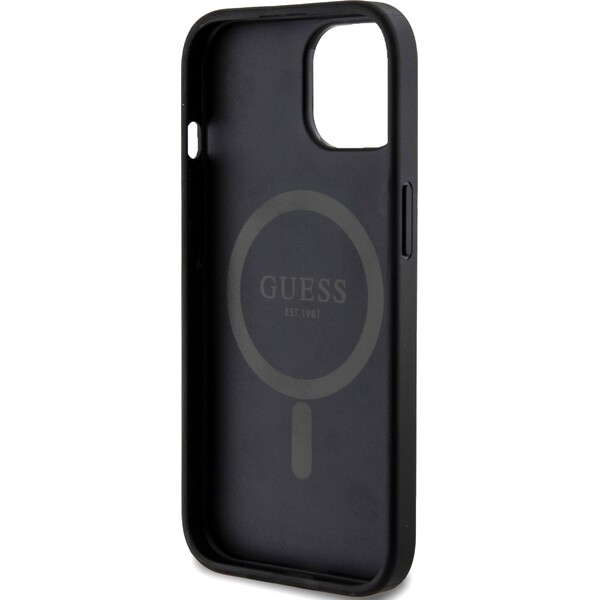 Guess-PU-Leather-4G-Colored-Ring-MagSafe-kryt-iPhone-15-cerny