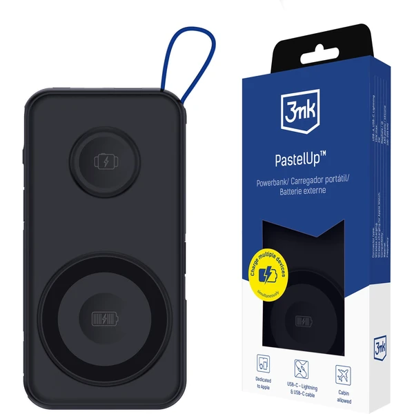 3mk PastelUp Powerbanka 10000 mAh 22.5W USB černá - Powerbanky - Hlavní obrázek