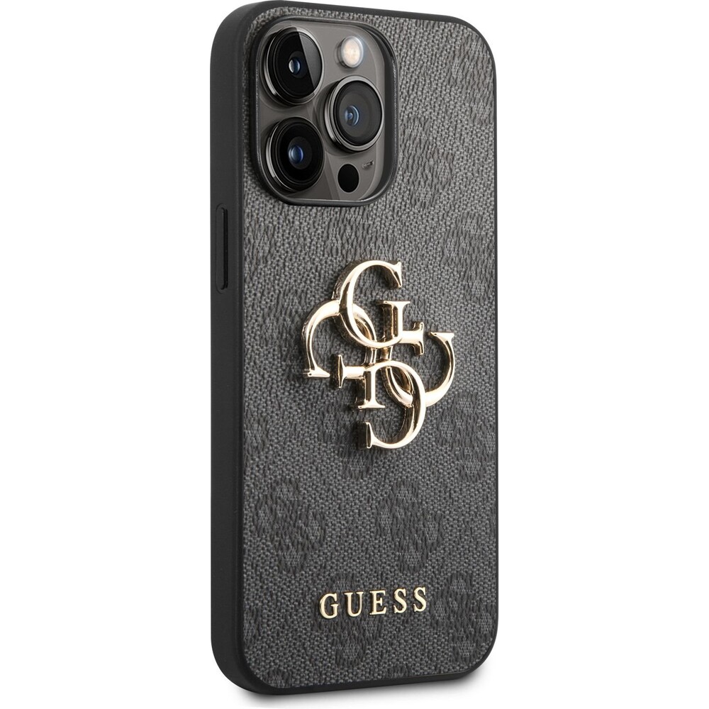 Guess-PU-4G-Metal-Logo-kryt-iPhone-14-Pro-sedy