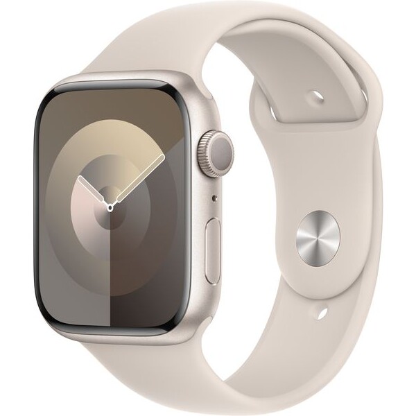 Apple-Watch-Series-9-45mm-Hvezdne-bily-hlinik-s-hvezdne-bilym-sportovnim-reminkem-M-L