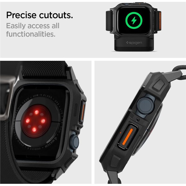 Spigen-Lite-Fit-Pro-reminek-Apple-Watch-45-44mm-matne-cerny