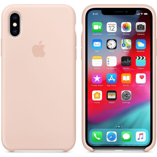 Apple-silikonovy-kryt-iPhone-XS-piskove-ruzova