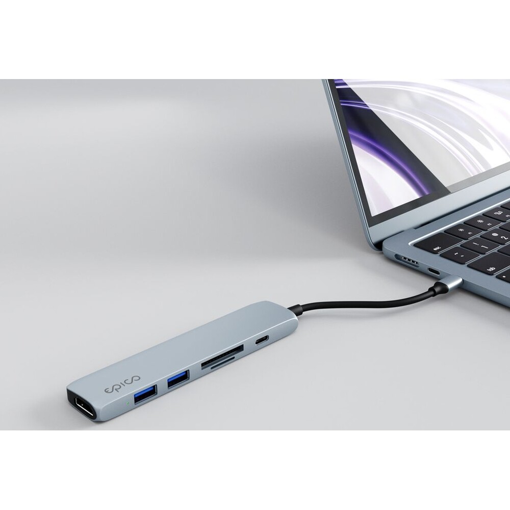 Epico-6v1-hlinikovy-hub-8K-s-USB-C-blankytne-modra