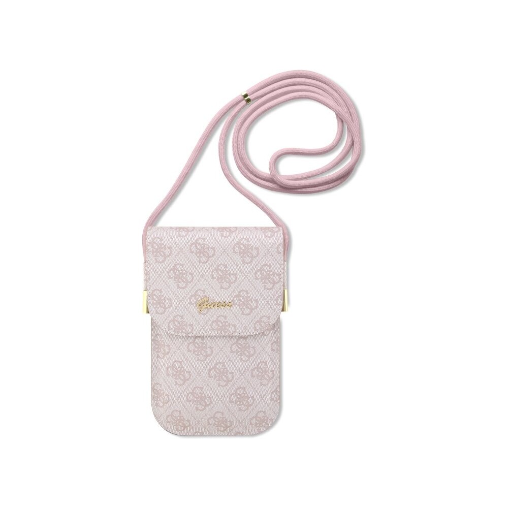 Guess-PU-4G-Metal-Logo-Script-Phone-Bag-ruzovy