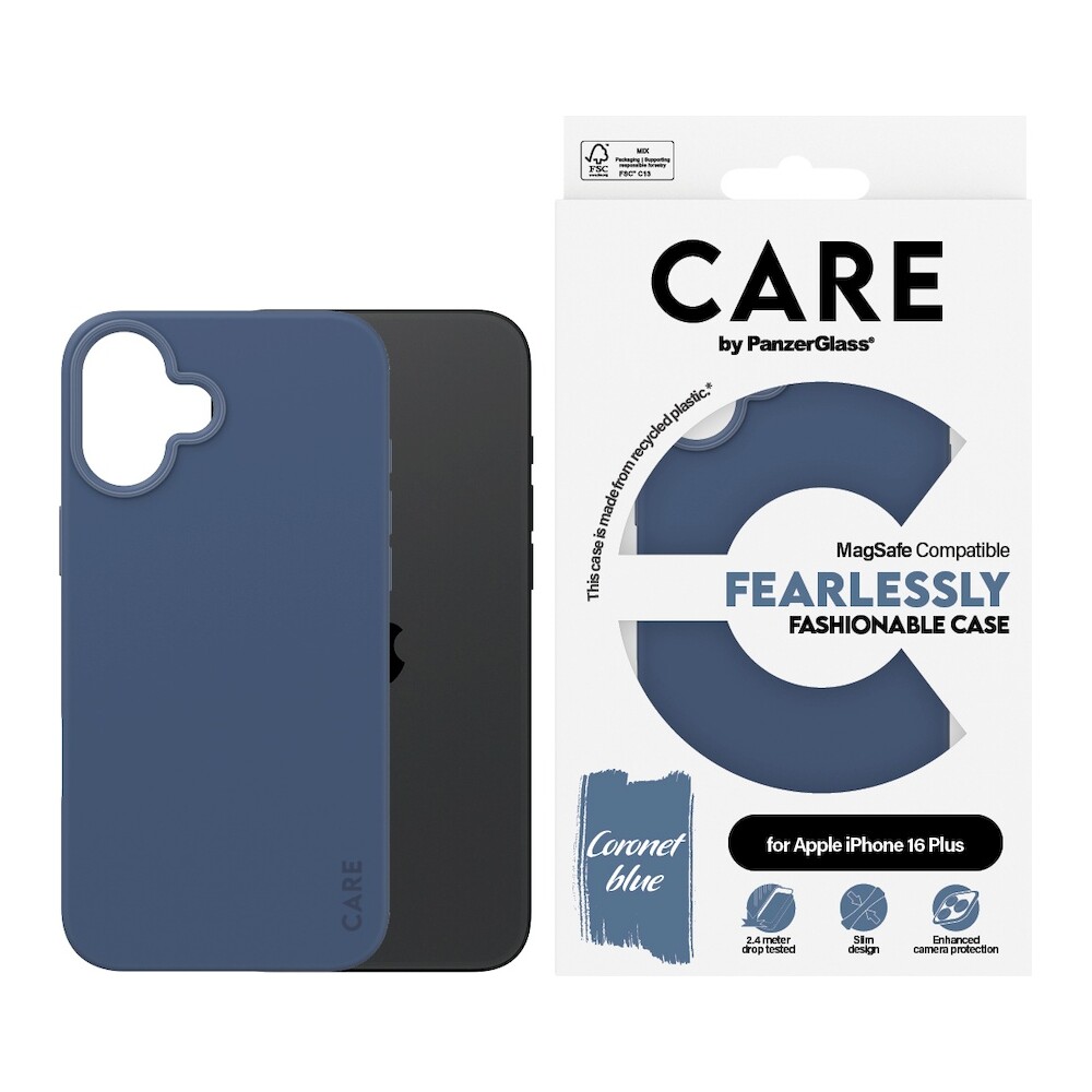PanzerGlass-CARE-kryt-Apple-iPhone-16-Plus-MagSafe-Fearlessly-modry