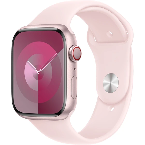 Apple Watch Series 9 Cellular 45mm Růžový hliník se světle růžovým sportovním řemínkem S/M - Chytré hodinky - Hlavní obrázek