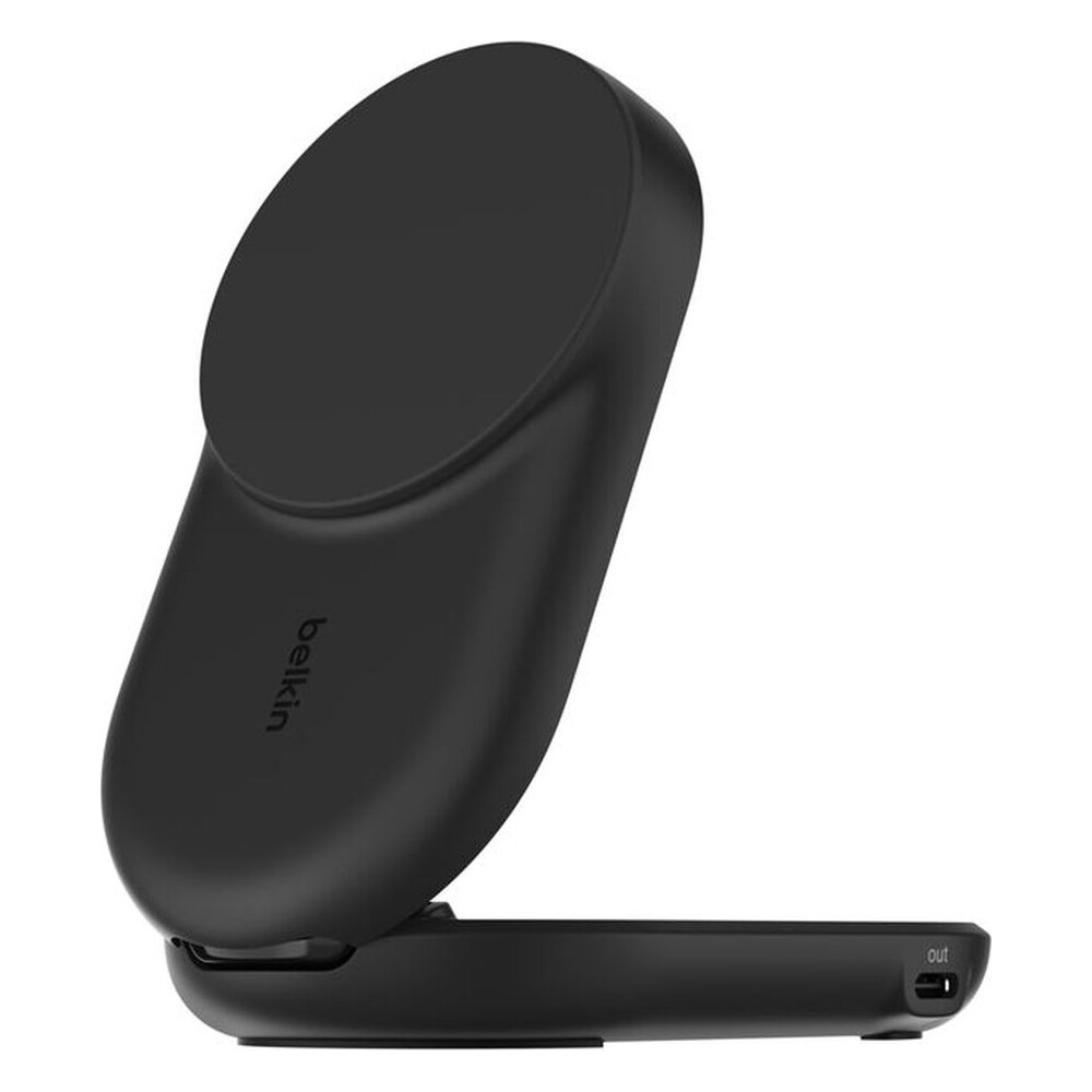 Belkin-UltraCharge-Qi2-25W-2v1-MagSafe-nabijecka-pro-iPhone-AirPods-s-USB-C-cerna