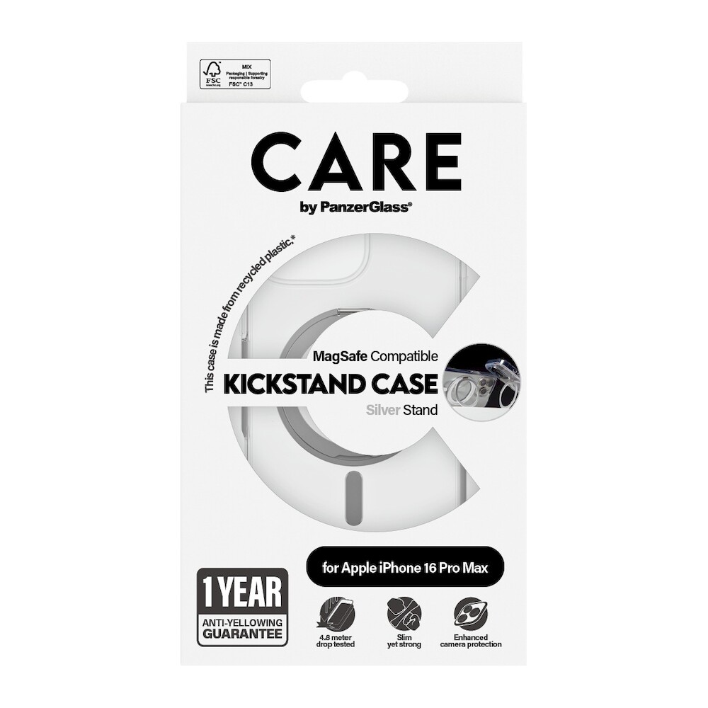 PanzerGlass-CARE-kryt-Apple-iPhone-16-Pro-Max-MagSafe-KickStand-ciry-sedy