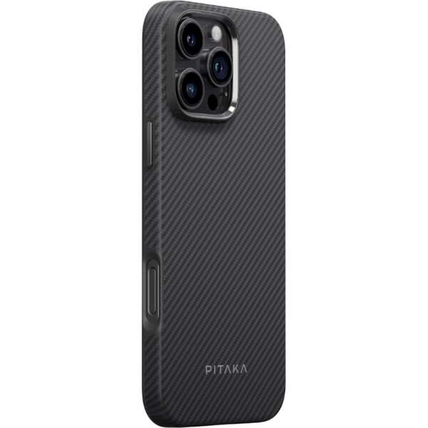 Pitaka-Military-Grade-Protective-MagSafe-kryt-iPhone-16-Pro-Black-Grey-Twill