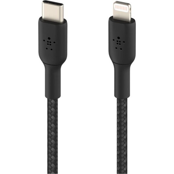 Belkin-BOOST-Charge-Braided-USB-C-Lightning-napajeci-kabel-2m-cerny