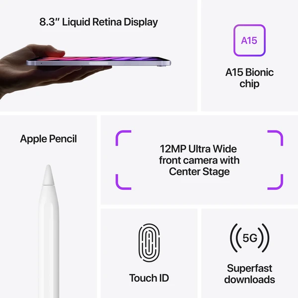 Apple iPad mini 256GB Wi-Fi + Cellular růžový (2021) - Tablety - Obrázek N8QKF00101
