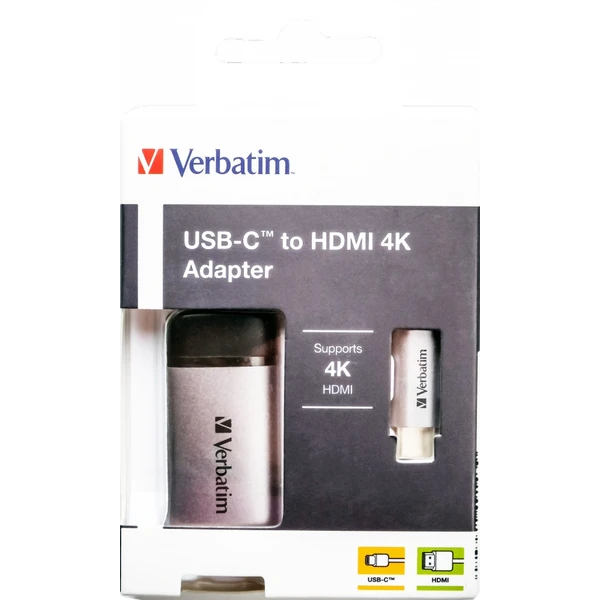Verbatim USB-C/HDMI redukce 4K 0,1m šedá - Kabely a redukce - Obrázek NAOR000301
