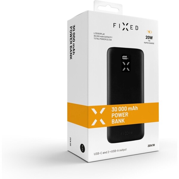 FIXED-Zen-30-powerbanka-s-LCD-a-PD-Power-Delivery-20W-30-000-mAh-cerna