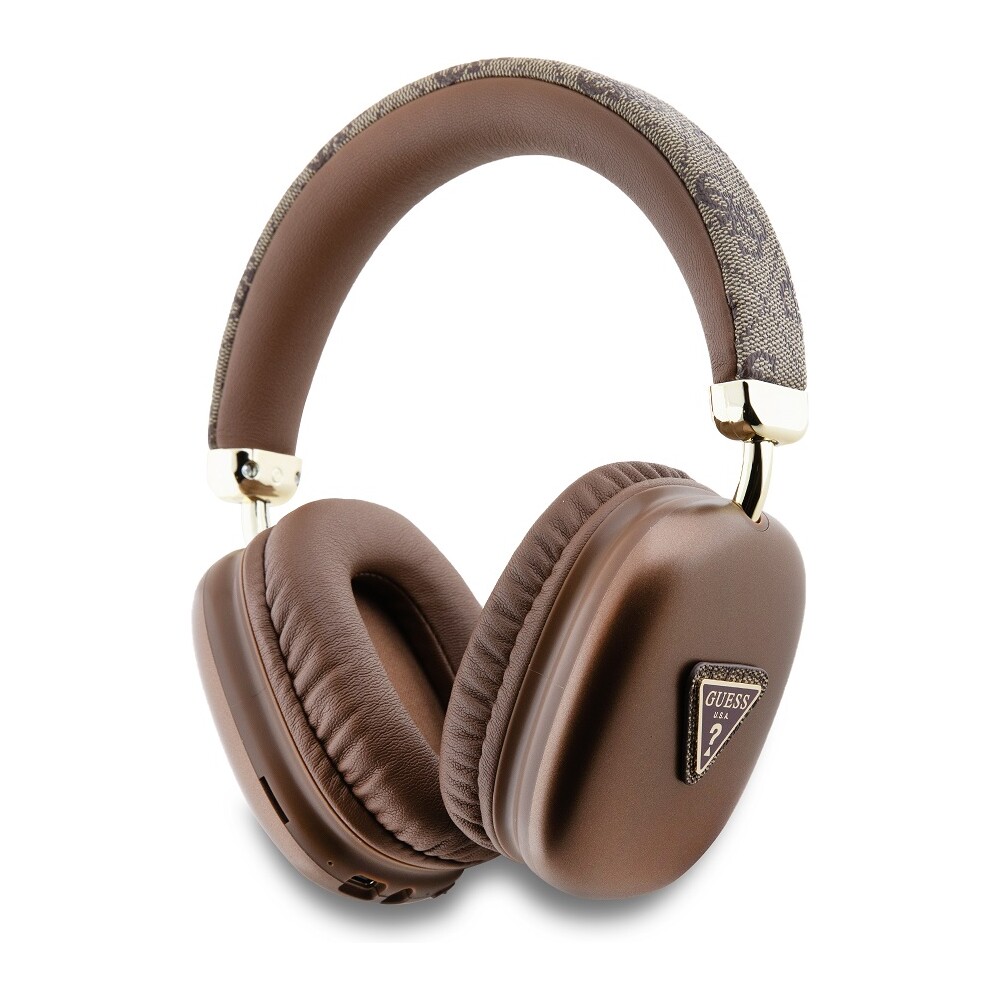 Guess-PU-Leather-4G-Triangle-Logo-Bluetooth-Stereo-Headphone-hnede