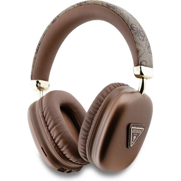 Guess PU Leather 4G Triangle Logo Bluetooth Stereo Headphone hnědé - Sluchátka - Hlavní obrázek
