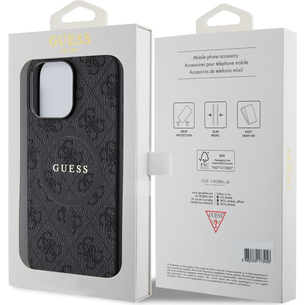 Guess-PU-Leather-4G-Colored-Ring-MagSafe-kryt-iPhone-15-Pro-Max-cerny
