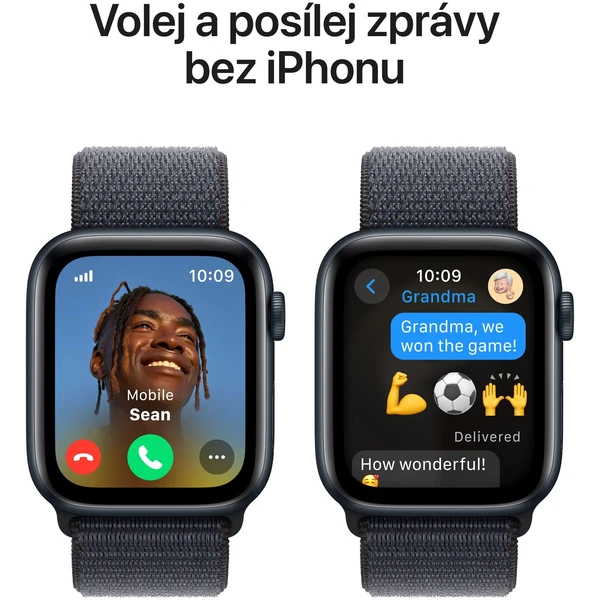 Apple Watch SE (2024) Cellular 40mm Temně inkoustový hliník s inkoustově provlékacím řemínkem - Chytré hodinky - Obrázek NFQ7000K01