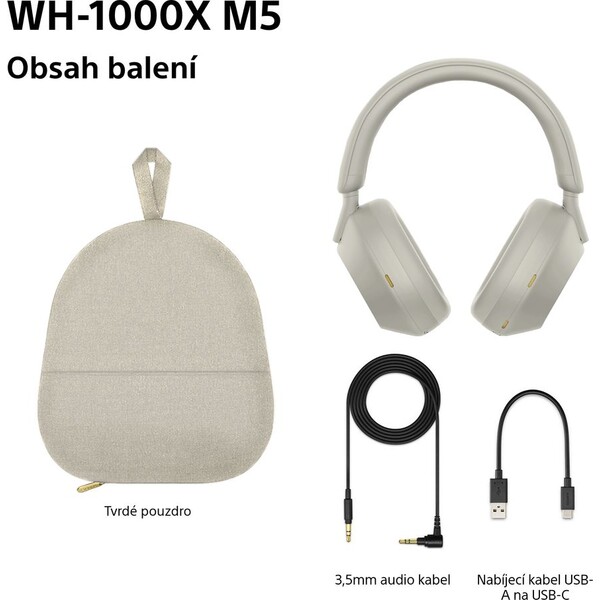 Sony-WH-1000XM5-bezdratova-sluchatka-stribrna