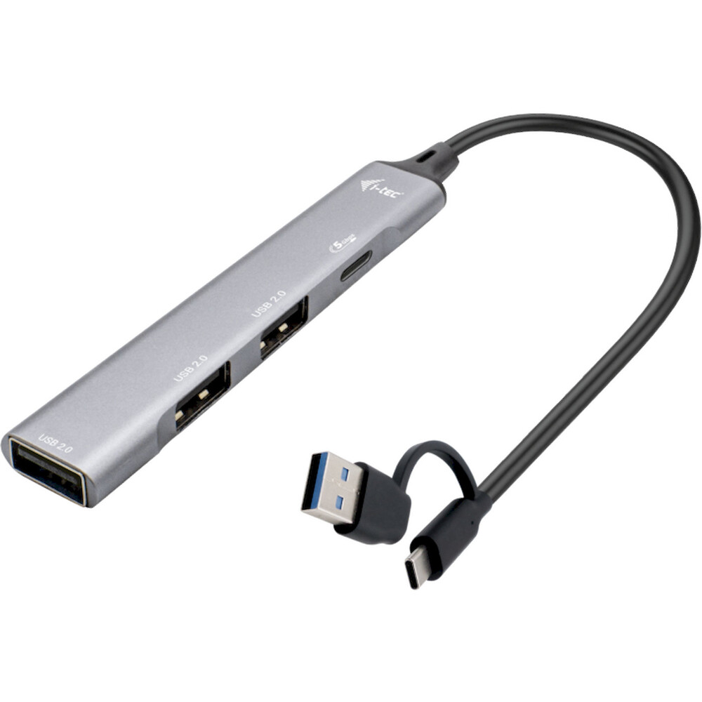 i-tec-USB-A-USB-C-Hub-4v1-stribrny