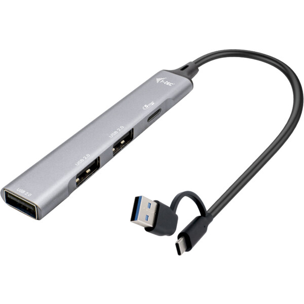 i-tec-USB-A-USB-C-Hub-4v1-stribrny