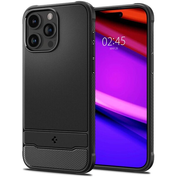 Spigen-Rugged-Armor-MagFit-iPhone-15-Pro-Max-matne-cerny