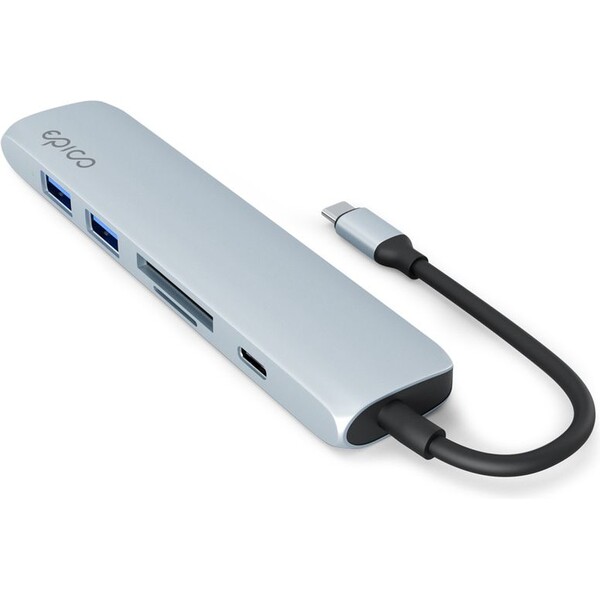 Epico-6v1-hlinikovy-hub-8K-s-USB-C-blankytne-modra