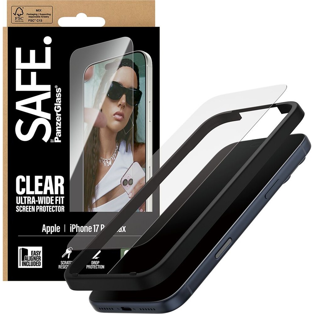 PanzerGlass-SAFE-Ultra-Wide-Fit-sklo-Apple-iPhone-17-Pro-Max-s-instalacnim-rameckem