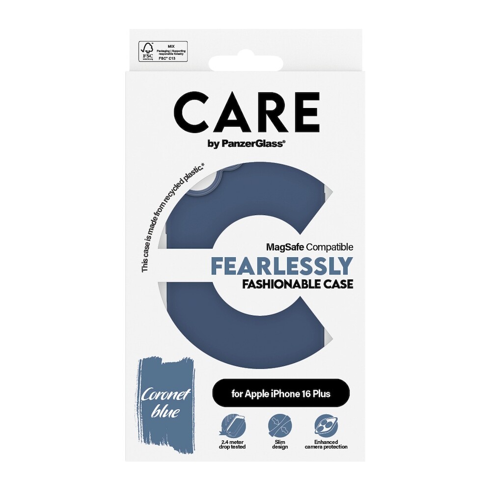 PanzerGlass-CARE-kryt-Apple-iPhone-16-Plus-MagSafe-Fearlessly-modry