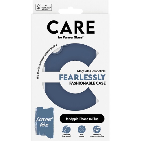 PanzerGlass-CARE-kryt-Apple-iPhone-16-Plus-MagSafe-Fearlessly-modry
