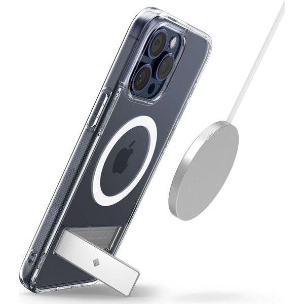 Spigen-Caseology-Capella-kryt-se-stojankem-s-MagFit-iPhone-15-Pro-Max-ciry-bily