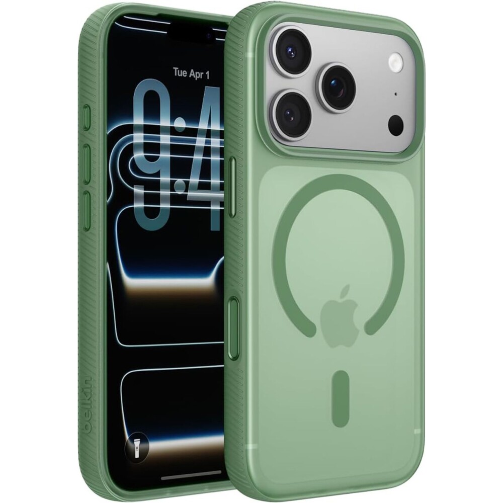 Belkin-SheerForce-Grip-MagSafe-kryt-iPhone-17-Pro-pistaciove-zeleny