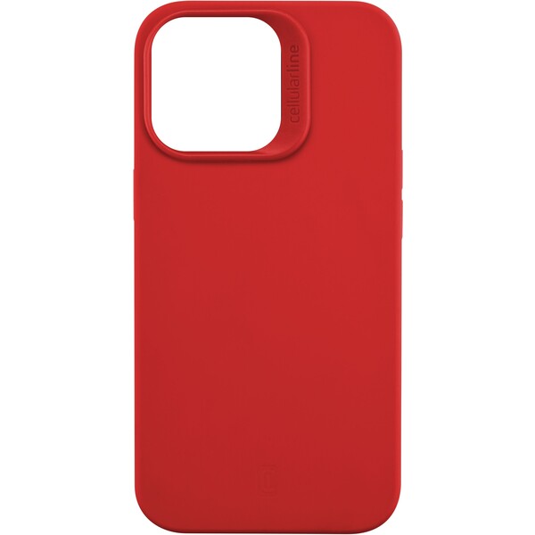 Cellularline Sensation Custodia In Silicone Per IPhone 14 Pro Max, Rossa. Morbida, Antibatterica E Antiurto
