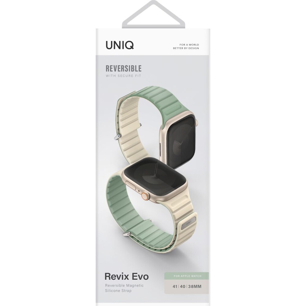 UNIQ-Revix-Evo-oboustranny-reminek-Apple-Watch-42-41-40-38mm-mentolovy-bezovy-