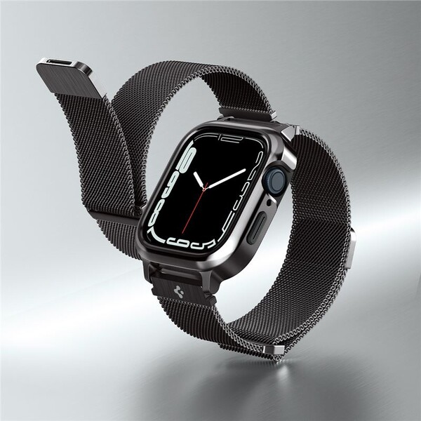 Spigen-Metal-Fit-Pro-reminek-s-pouzdrem-Apple-Watch-9-8-7-45mm-grafitovy