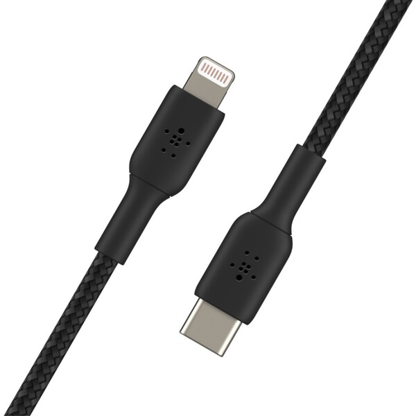 Belkin-BOOST-Charge-Braided-USB-C-Lightning-napajeci-kabel-2m-cerny